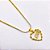 COLAR AÇO INOXIDÁVEL FITA 45CM PINGENTE BANHADO CORAÇÃO LOVE - DOURADO - Imagem 2