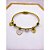 BRACELETE AÇO INOX CORAÇÃO CRAVEJADO FECHO DE IMÃ  - DOURADA - Imagem 3