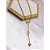 COLAR AÇO INOX  45CM ESTILO GRAVATINHA FECHO T TREVO VERMELHO - DOURADO - Imagem 2