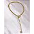 COLAR AÇO INOX  45CM ESTILO GRAVATINHA FECHO T TREVO PEROLADO - DOURADO - Imagem 1