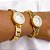BRACELETE RELOGIO AÇO INOXIDÁVEL PEDRA TURQUESA - DOURADO - Imagem 4