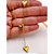 COLAR AÇO INOXIDÁVEL  ESTILO GRAVATINHA 45CM 3 CORAÇÕES - DOURADO - Imagem 2