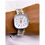 RELÓGIO VINTAGE AÇO INOXIDAVEL FEMININO FUNDO BRANCO - DOURADO E PRATEADO - Imagem 2