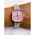 RELÓGIO VINTAGE AÇO INOXIDAVEL FEMININO FUNDO ROSA - PRATEADO - Imagem 2