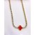 COLAR AÇO INOX 45CM RIVIERA TREVO VERMELHO - DOURADO - Imagem 2