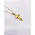 CORRENTE DE AÇO INOX 60 CM PINGENTE CRUCIFIXO - DOURADA - Imagem 2
