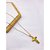 CORRENTE DE AÇO INOX 60 CM PINGENTE CRUCIFIXO - DOURADA - Imagem 1