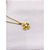 COLAR AÇO INOXIDÁVEL  45CM BOLINHAS PINGENTE FLOR 3D COM PEDRA CRISTAL - DOURADO - Imagem 2
