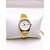 RELÓGIO VINTAGE AÇO INOXIDAVEL FEMININO FUNDO  BRANCO - DOURADO - Imagem 1