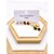CARTELA TRIO ARGOLINHA CLICK AÇO INOXIDÁVEL PINGENTE PRETO - DOURADO - Imagem 1