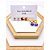 CARTELA TRIO ARGOLINHA CLICK AÇO INOXIDÁVEL PINGENTE AZUL - DOURADO - Imagem 1