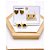 CARTELA TRIO ARGOLINHA CLICK AÇO INOXIDÁVEL CORAÇÃO PRETO - DOURADO - Imagem 1