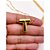 COLAR AÇO INOXIDÁVEL  45CM PINGENTE LETRA "T" - DOURADO - Imagem 2