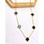 COLAR AÇO INOXIDÁVEL  45CM TREVO CRAVEJADO PRETO - DOURADO - Imagem 2