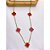COLAR AÇO INOXIDÁVEL  45CM TREVO CRAVEJADO VERMELHO - DOURADO - Imagem 2