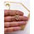 COLAR AÇO INOXIDÁVEL 45M PINGENTE CORAÇÃO PEDRA ROSA CRAVEJADO BANHADO - DOURADO - Imagem 2
