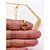 COLAR AÇO INOXIDÁVEL 45M PINGENTE CORAÇÃO PEDRA CRISTAL  - DOURADO - Imagem 2