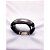 PULSEIRA MASCULINA COURO AÇO INOX E ZAMAC 20CM PLACA PARA GRAVAÇÃO - PRATEADA - Imagem 1