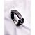 PULSEIRA MASCULINA COURO AÇO INOX E ZAMAC 20CM GEOMETRICA - PRATEADA - Imagem 3