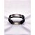 PULSEIRA MASCULINA COURO AÇO INOX E ZAMAC 20CM FÉ FORÇA CORAGEM - PRATEADA - Imagem 1