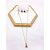 CONJUNTO COLAR  E BRINCO AÇO INOXIDÁVEL  PINGENTE OVAL CRAVEJADO PEDRA PRETA - DOURADO - Imagem 1