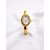 BRACELETE RELÓGIO AÇO INOXIDÁVEL  CRAVEJADO FUNDO BRANCO - DOURADO - Imagem 1
