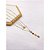 COLAR AÇO INOXIDÁVEL DUPLO 50CM  PEDRAS COLORIDAS - DOURADO - Imagem 1