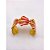 BRACELETE AÇO INOXIDÁVEL CONCHAS RESINADO VERMELHO - DOURADO - Imagem 2