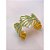 BRACELETE AÇO INOXIDÁVEL CONCHAS RESINADO TURQUESA - DOURADO - Imagem 1