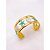 BRACELETE AÇO INOXIDÁVEL ESTRELA DO MAR RESINADO TURQUESA - DOURADO - Imagem 1