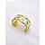 BRACELETE AÇO INOXIDÁVEL ESTRELA DO MAR RESINADO TURQUESA - DOURADO - Imagem 2