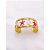 BRACELETE AÇO INOXIDÁVEL ESTRELA DO MAR RESINADO VERMELHO - DOURADO - Imagem 2