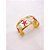 BRACELETE AÇO INOXIDÁVEL ESTRELA DO MAR RESINADO VERMELHO - DOURADO - Imagem 1