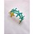 BRACELETE AÇO INOXIDÁVEL ESTRELA DO MAR RESINADO TURQUESA - DOURADO - Imagem 3