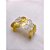 BRACELETE AÇO INOXIDÁVEL BORBOLETAS RESINADO PEROLADO - DOURADO - Imagem 1