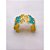 BRACELETE AÇO INOXIDÁVEL BORBOLETAS RESINADO TURQUESA - DOURADO - Imagem 1