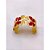 BRACELETE AÇO INOXIDÁVEL BORBOLETAS RESINADO VERMELHO - DOURADO - Imagem 1