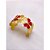 BRACELETE AÇO INOXIDÁVEL BORBOLETAS RESINADO VERMELHO - DOURADO - Imagem 2