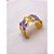 BRACELETE AÇO INOXIDÁVEL BORBOLETAS RESINADO LAVANDA - DOURADO - Imagem 3