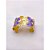 BRACELETE AÇO INOXIDÁVEL BORBOLETAS RESINADO LAVANDA - DOURADO - Imagem 1