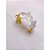 BRACELETE AÇO INOXIDÁVEL FLOR ESMALTADO BRANCO - DOURADO - Imagem 1