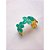 BRACELETE AÇO INOXIDÁVEL FLOR ESMALTADO TURQUESA - DOURADO - Imagem 2