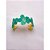 BRACELETE AÇO INOXIDÁVEL FLOR ESMALTADO TURQUESA - DOURADO - Imagem 1