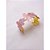 BRACELETE AÇO INOXIDÁVEL FLOR ESMALTADO ROSA - DOURADO - Imagem 2