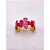 BRACELETE AÇO INOXIDÁVEL FLOR ESMALTADO VERMELHO - DOURADO - Imagem 3