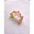 BRACELETE AÇO INOXIDÁVEL FLOR ESMALTADO SALMON - DOURADO - Imagem 2