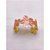 BRACELETE AÇO INOXIDÁVEL FLOR ESMALTADO SALMON - DOURADO - Imagem 3