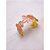 BRACELETE AÇO INOXIDÁVEL FLOR ESMALTADO SALMON - DOURADO - Imagem 1