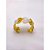 BRACELETE AÇO INOXIDÁVEL CORAÇÕES RESINADO PEROLADO - DOURADO - Imagem 1