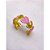 BRACELETE AÇO INOXIDÁVEL CORAÇÕES RESINADO ROSA - DOURADO - Imagem 1